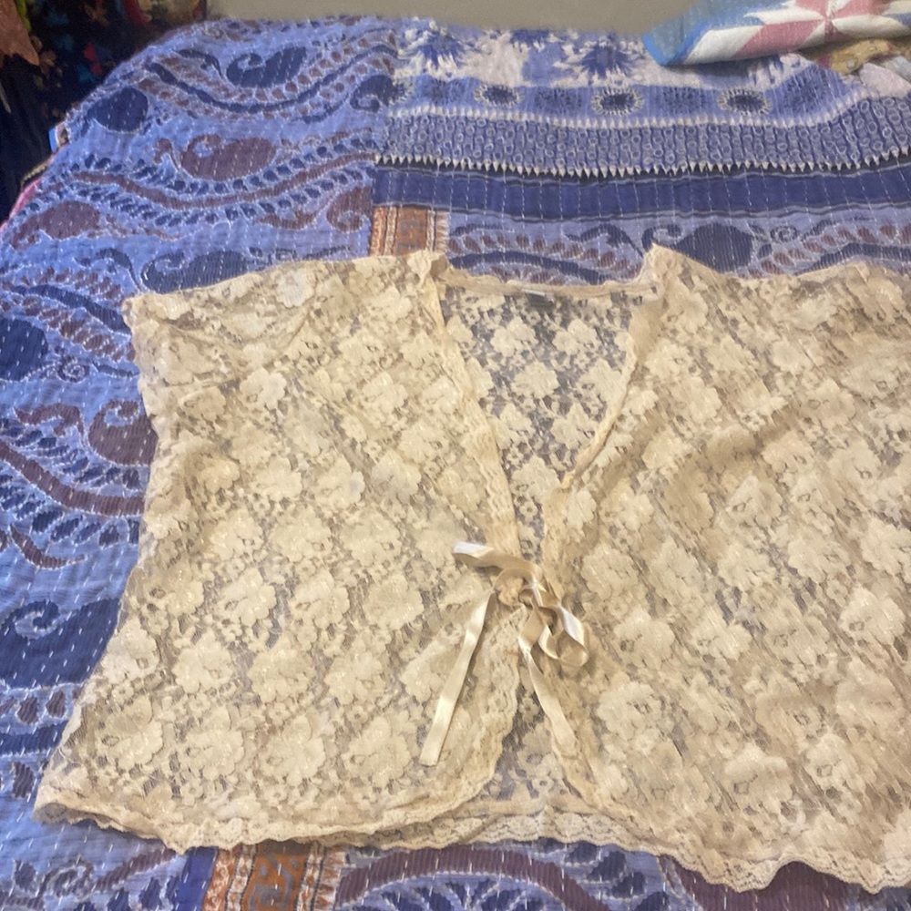 Lace sheer cover top